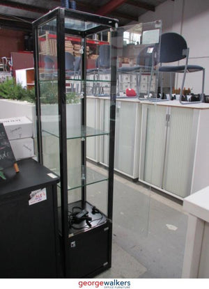 Office Accessories - Glass Display - w/ Halogen Lights - Clear - 400 x 400 x 1800 mm