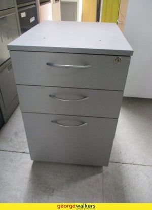 3-Drawer Mobile Filing Cabinet Grey