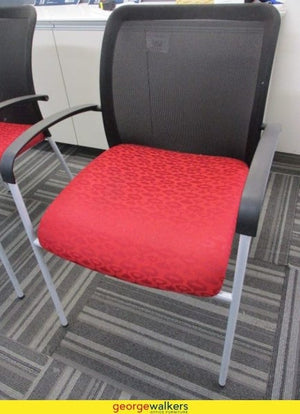 Reception Chair with arms Red - LAST ONE
