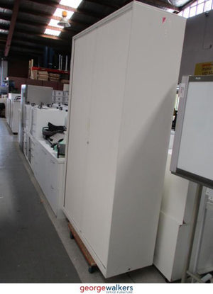 Filing & Storage - Tambour - 2-Door Cupboard - White - 1200 x 450 x 2000mm