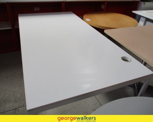 1800mm Straight Desk Metal Frame White