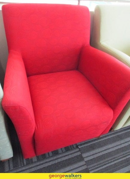 Occasional Chair Patterned Design Red