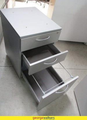 3-Drawer Mobile Filing Cabinet Grey