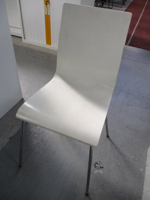 Dining Chair Chrome Legs White