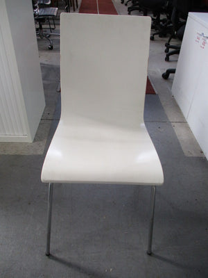 Dining Chair Chrome Legs White